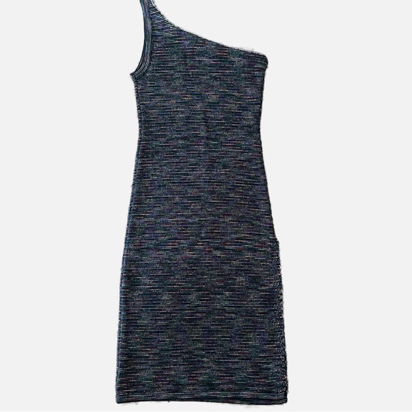 House of Harlow x Revolve Danika One Shoulder Knit Dress Small Black Multicolor - Picture 5 of 8